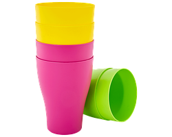 Набір чарок 6* 0,075 л (167001), Пластик, мікс яскравий, Aleana, Арт.63741