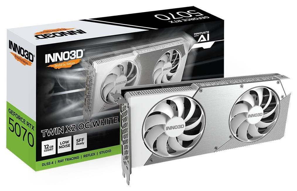 Відеокарта Inno3D GeForce RTX 5070 Twin X2 OC White 12GB , Гарантія, фото 1