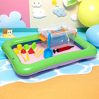 Кінетичний пісок з пісочницею і формочками, 1кг, 44х60см (Живий пісок для ліплення)