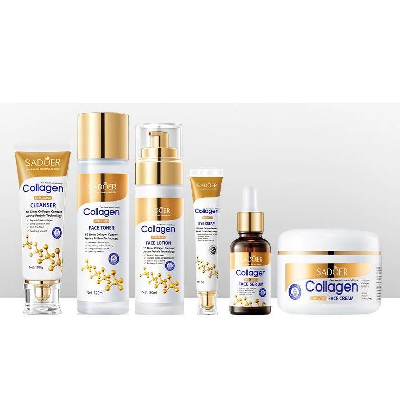 Подарунковий набір антивікової косметики для обличчя Sadoer Collagen 6 в 1 з колагеном, фото 1