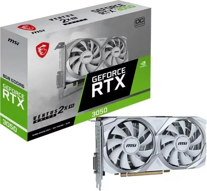 Відеокарта MSI GeForce RTX 3050 Ventus 2X XS OC White 8GB , Гарантія, фото 1