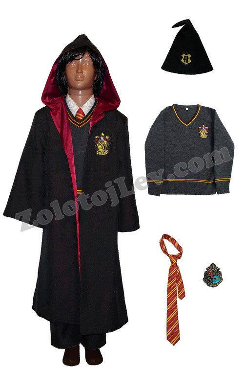 Костюм Грифіндор мантія светр краватка шапка значок, фото 1