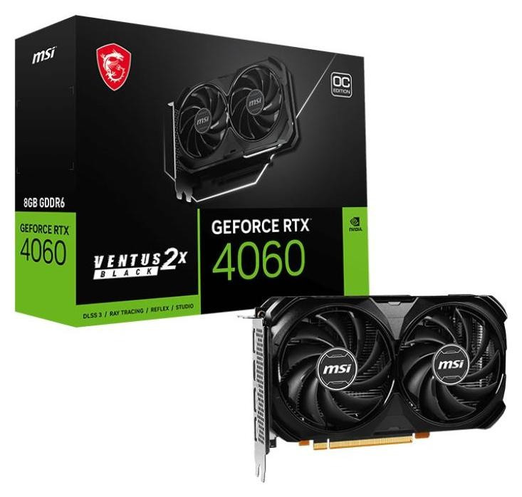 Відеокарта MSI GeForce RTX 4060 Ventus 2X Black OC 8GB , Гарантія, фото 1