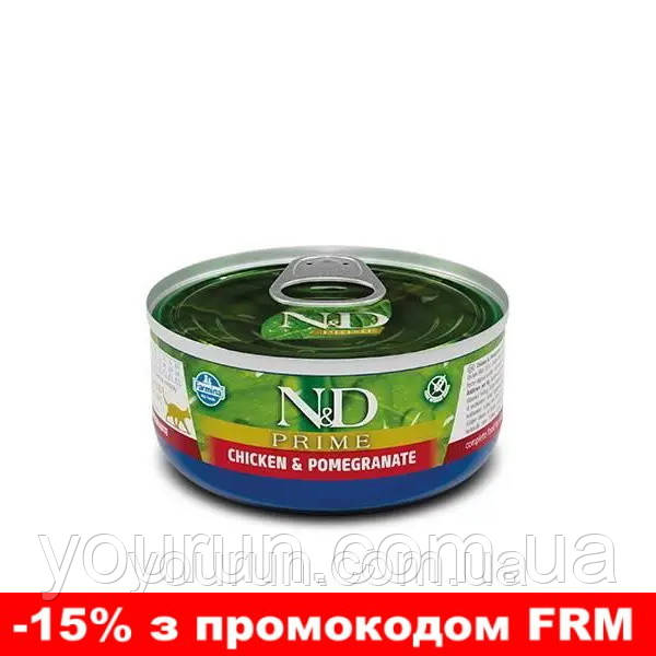Farmina (Фарміна) N&D Grain Free Prime Chicken Adult - Вологий корм для котів з куркою, гранатом 70 гр, фото 1