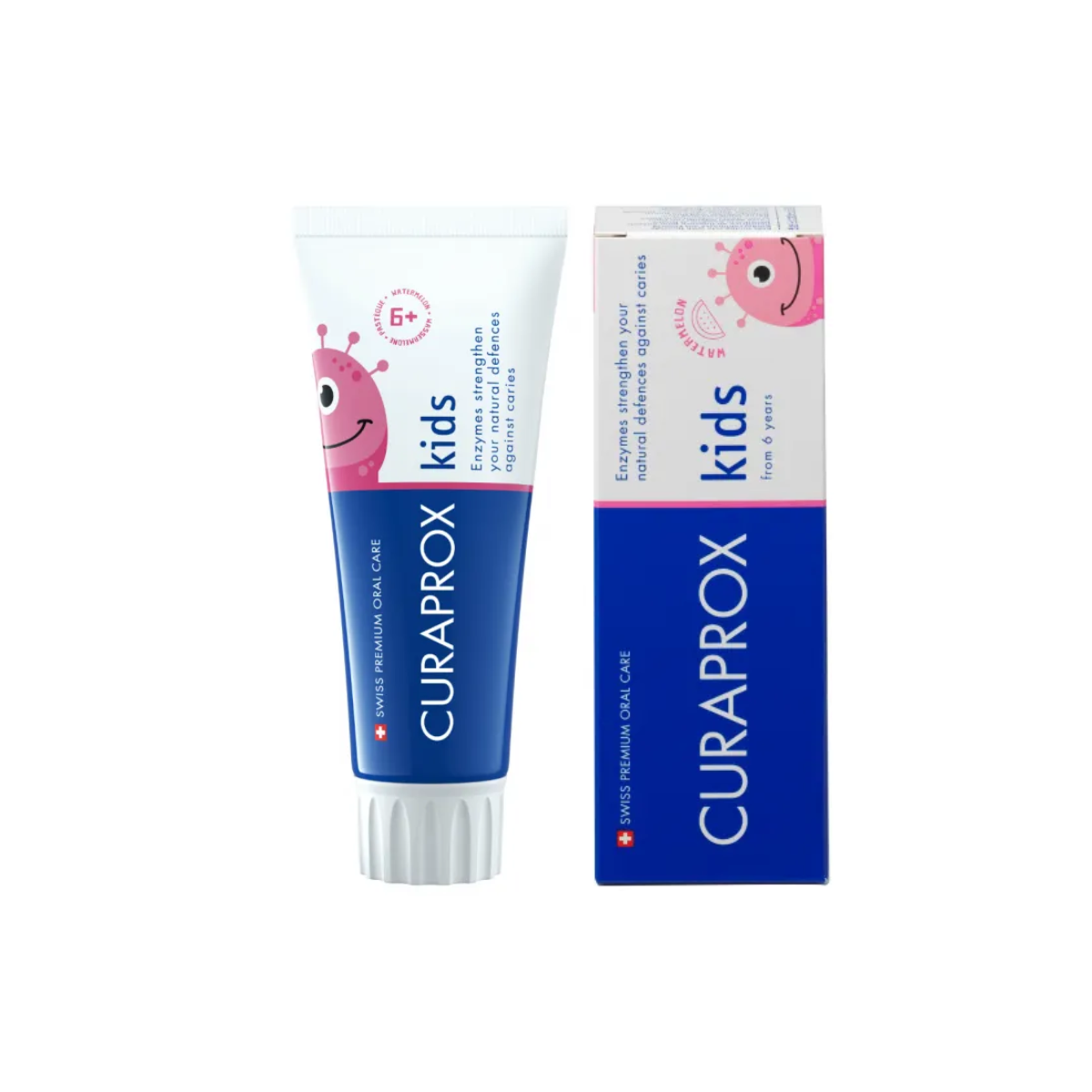 Зубна паста дитяча (від 6-ти років) зі смаком кавуна, з фтором (60 мл) CURAPROX, фото 1