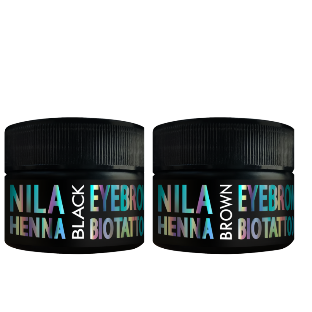 Набір Nila Хна для брів та біотату Чорна (Black) 100г + Коричнева (Brown) 100г