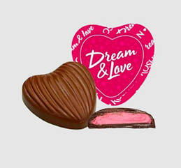 Шоколадні цукерки Roshen Dream & Love з полуничною начинкою та молочним шоколадом 250 г