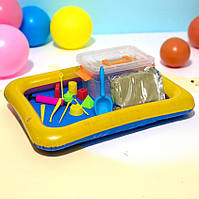 Кінетичний пісок з пісочницею і формочками, 1кг, 44х60см (Живий пісок для ліплення)