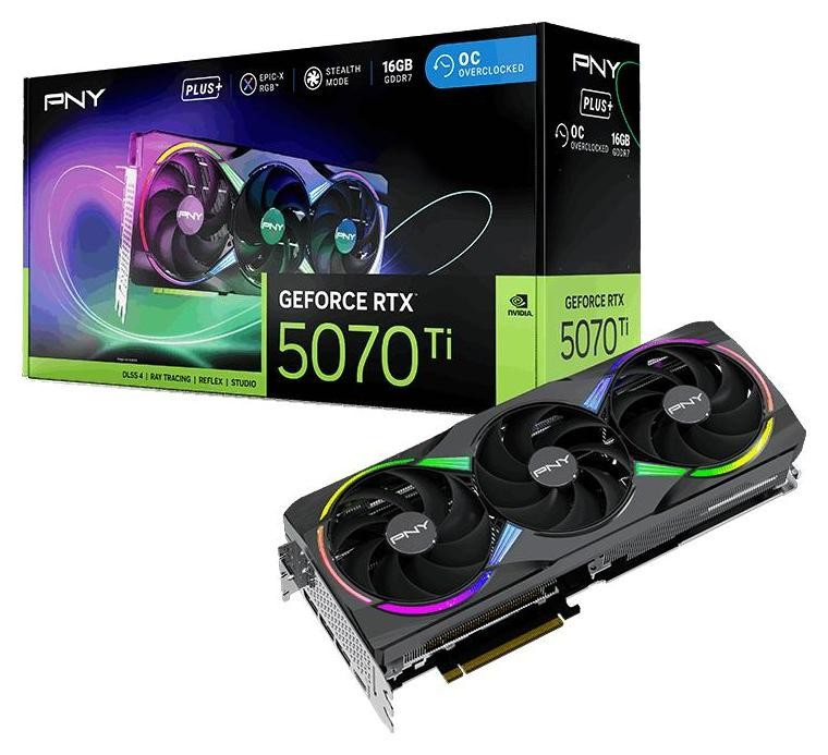 Відеокарта PNY GeForce RTX 5070 Ti OC Triple Fan ARGB 16GB , Гарантія, фото 1