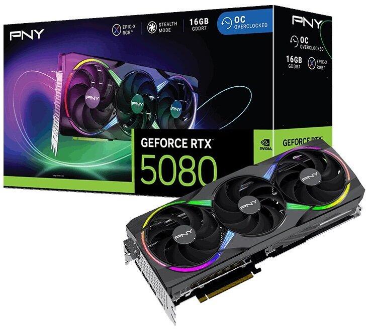 Відеокарта PNY GeForce RTX 5080 ARGB Epic-X RGB OC Triple Fan 16GB , Гарантія, фото 1