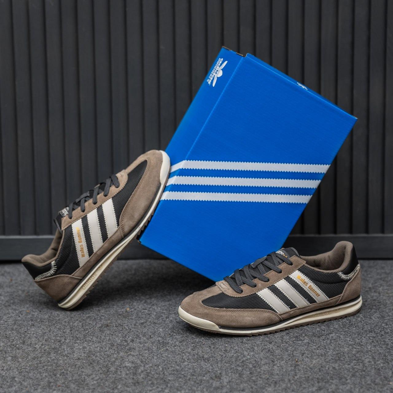 Коричневі демісезонні чоловічі замшеві кросівки Adidas SL 72  Brown/White Адідас Сл 72, фото 1