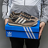Коричневі демісезонні чоловічі замшеві кросівки Adidas SL 72  Brown/White Адідас Сл 72, фото 8