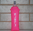 Силіконова пляшка для води WRELS 500 мл спортивна складана Pink, фото 2