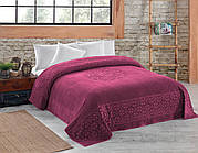 Махрове покривало (Піке) ТМ Cotton Area Туреччина 220*240 Flower Gul колір фуксія