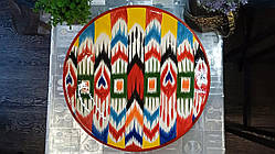 Ляган – велика керамічна тарілка ручної роботи, Ріштан, діаметр 42 см, з візерунком атлас