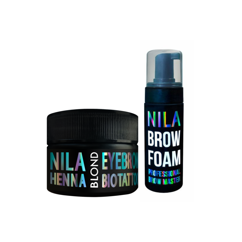 Набір для брів: Nila Brow Foam 150мл + Хна для брів Блонд Blond 60г