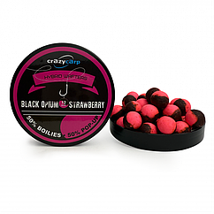 Бойли вафтерс Crazy Carp Black Opium & Strawberry Hybrid Wafters 10mm