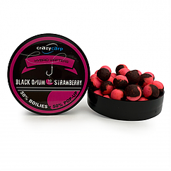 Бойли вафтерс Crazy Carp Black Opium & Strawberry Hybrid Wafters 10mm