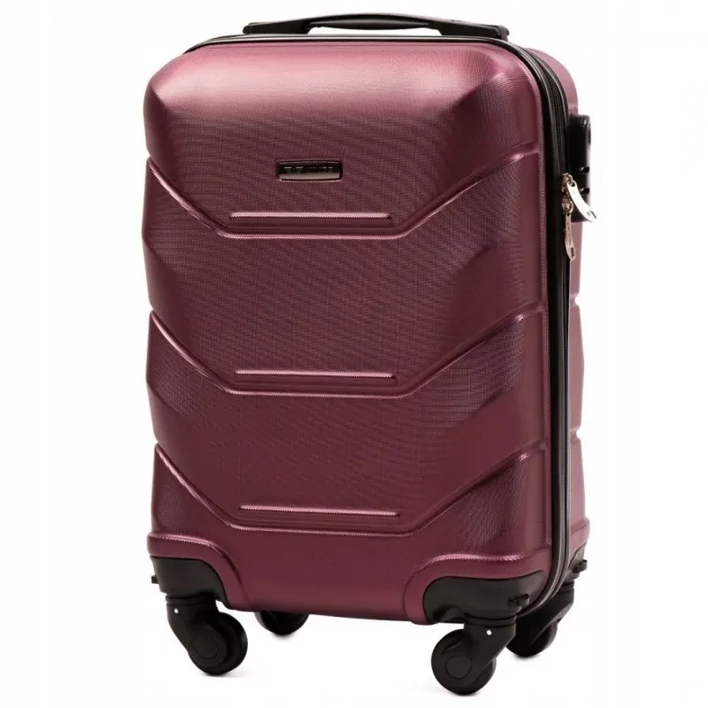 Маленька валіза на колесах Wings 147 з пластику АБС, розмір ХS з телескопічною ручкою 2-камерна бордова, фото 1
