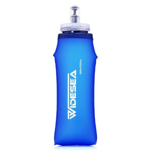 Силіконова пляшка для води Widesea 600 мл спортивна складана Blue, фото 1