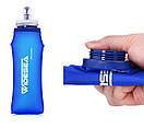 Силіконова пляшка для води Widesea 600 мл спортивна складана Blue, фото 2