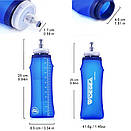 Силіконова пляшка для води Widesea 600 мл спортивна складана Blue, фото 3