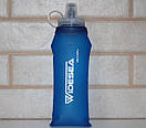 Силіконова пляшка для води Widesea 600 мл спортивна складана Blue, фото 6