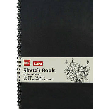 Скетчбук блокнот для малювання А3 - 30 аркушів бічна спіраль 26*38 см