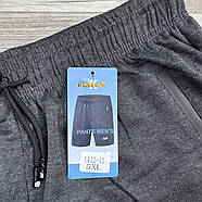 Шорти чоловічі трикотаж батали Kenalin, розміри 5XL-8XL, темно-сірі, 1412-11, фото 3