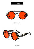 Червоні сонцезахисні круглі окуляри пастикові, фото 3