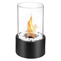 Біокамін настільний декоративний Bodasan міні камін на біоетанолі | Скляна колба + камінці | Без диму та запаху (XX50)
