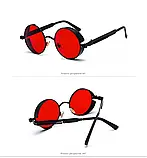 Червоні сонцезахисні круглі окуляри, фото 2