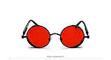 Червоні сонцезахисні круглі окуляри, фото 3