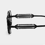 Фіолетові сонцезахисні круглі окуляри пастикові, фото 5