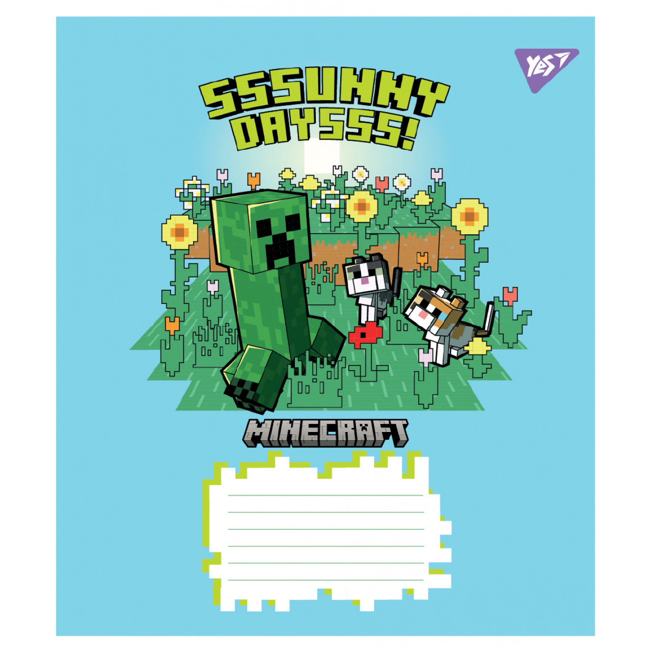 Зошит шкільний Yes Minecraft Flowers А5 12 аркушів коса лінія 767585