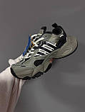 Чорнo-сірі демісезонні текстильні жіночі кросівки Adidas Vento XLG RUNNER  GREY / BLACK Венто шкіра сітка, фото 6