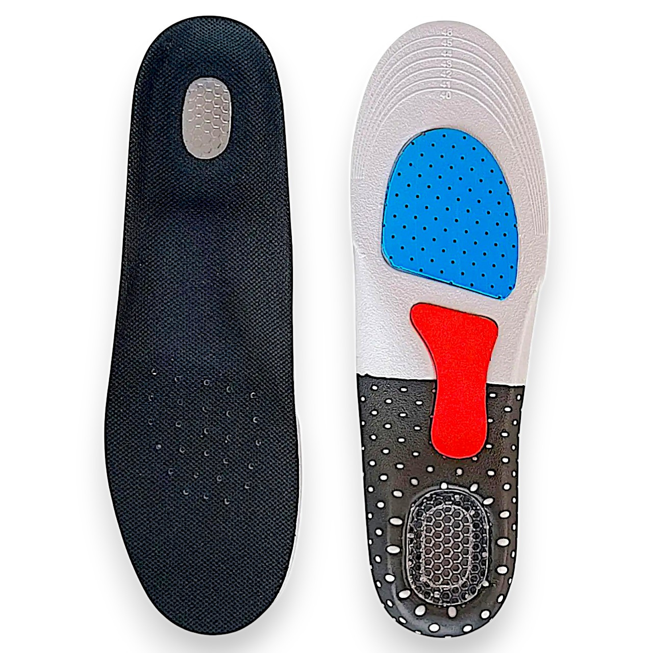 Устілки ортопедичні ActiveStep 40-46 (26-30 см) з антишоковим захистом п'яти, чорний, фото 1