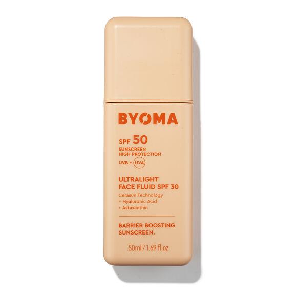 Byoma Ultralight Face Fluid SPF50 — ультралегкий флюїд для обличчя з SPF 50, зволожує та захищає шкіру
