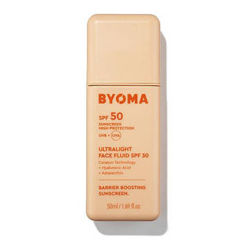 Byoma Ultralight Face Fluid SPF50 — ультралегкий флюїд для обличчя з SPF 50, зволожує та захищає шкіру