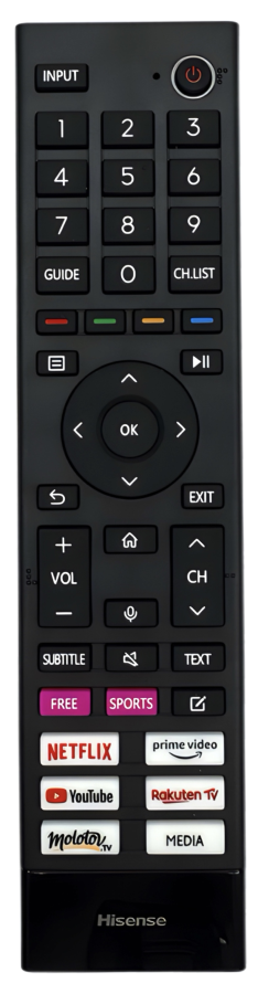 Оригінальний пульт для телевізорів Hisense ERF3H80H з мікрофоном (Netflix, PrimeVideo, YouTube)