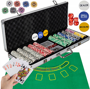 Набір для покера Texas Poker 500 фішок + кейс Iso Trade (Польща)