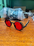 Червоні сонцезахисні круглі окуляри пастикові, фото 6