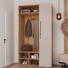 Прихожая Спейс1 120х57х220 Свит Мебель ( Серая мышка, Кашемир, Нимфеа альба, Графит, Дуб аппалачи)