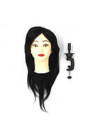 Манекен навчальний для перукарів з натуральним волоссям Брюнет 50-55см + штатив SPL 518/A-1