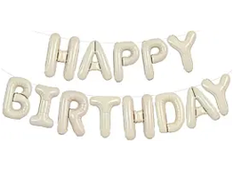Надувні фольговані слова "HAPPY BIRTHDAY" кремові, 40 см