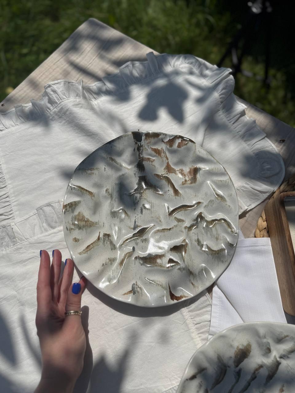 Тарілка Плоска Скеля 27 см Milk Stone, фото 1