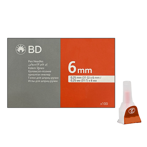 Голки для інсулінових шприців BD Micro-Fine Thin 6 мм (31G x 0,25 мм) 100 штук, фото 1