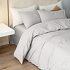 Світло-сіра сімейна постільна білизна з вареної бавовни, фото 5