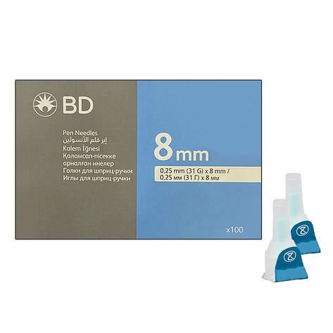 Голки для інсулінових шприців BD Micro-Fine Thin 8 мм (31G x 0,25 мм)/200 штук, фото 1