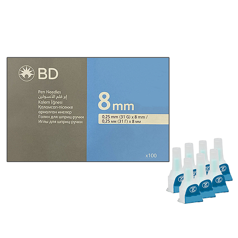 Голки для інсулінових шприців BD Micro-Fine Thin 8 мм (31G x 0,25 мм)/700 штук, фото 1